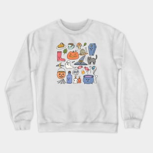 Adorable Set of Fall and Halloween Doodles Crewneck Sweatshirt